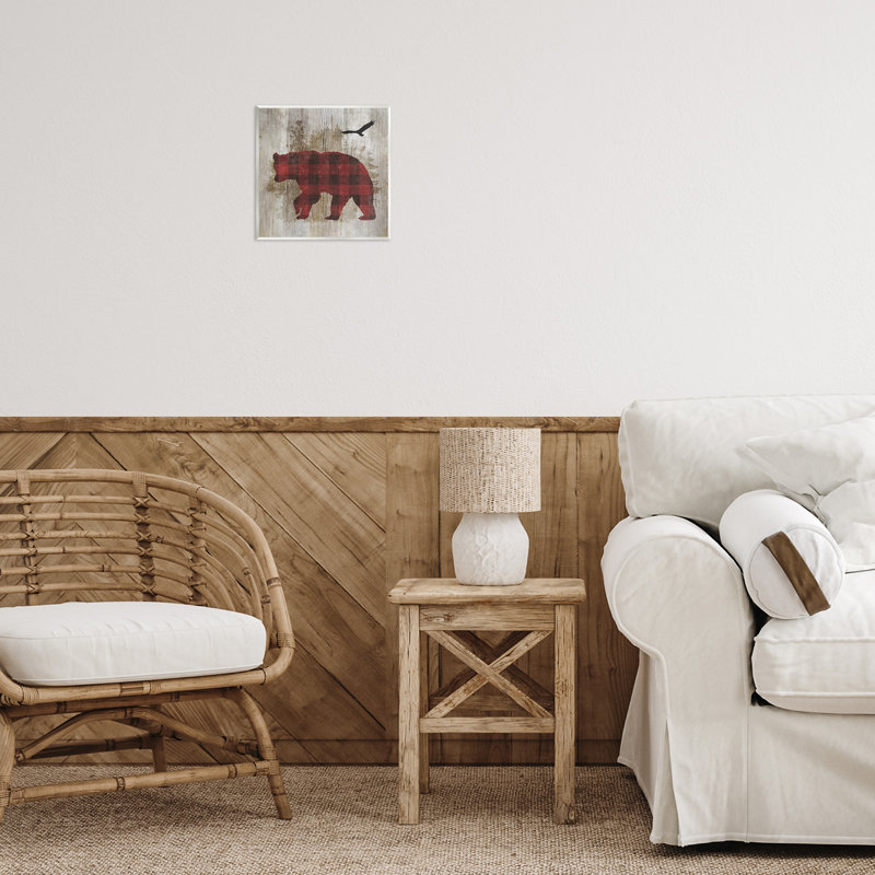 «Buffalo Plaid Bear & Bird», art mural par Susan Arnot