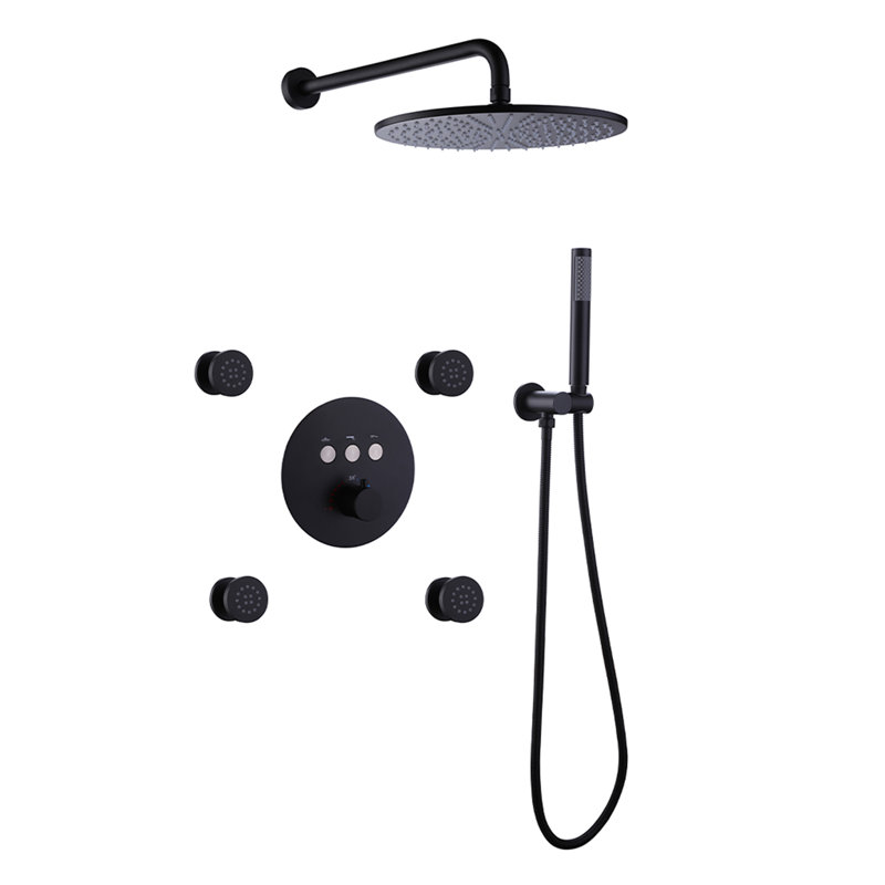 All-In-One Kit with Rough in-Valve, Matte Black