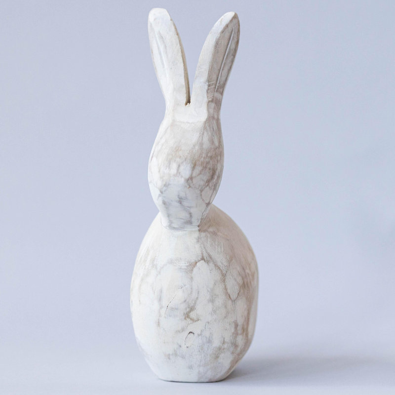 Figurine simple lapin blanc sculpté