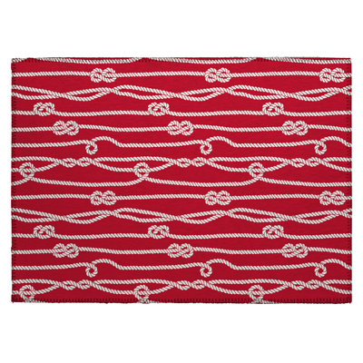 Tapis intérieur / extérieur en polyester rouge rubis tissé à la machine Lagro
