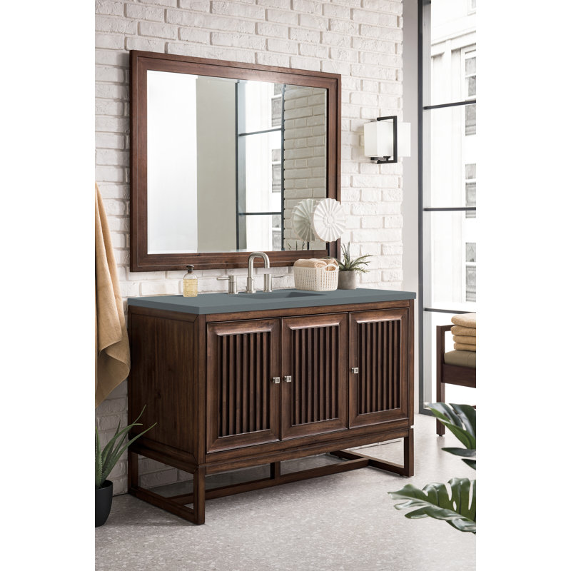 Athens 48'' W Single Vanity, Cala Blue, Glossy White, 8" Widespread