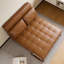 Mid-Century 3-in-1 Convertible Sofa Bed, Brown Leather Style with Metal Frame, 150cm Wide Fast Dispatch From UK Warehouse – Dispatched Within 2 Days
