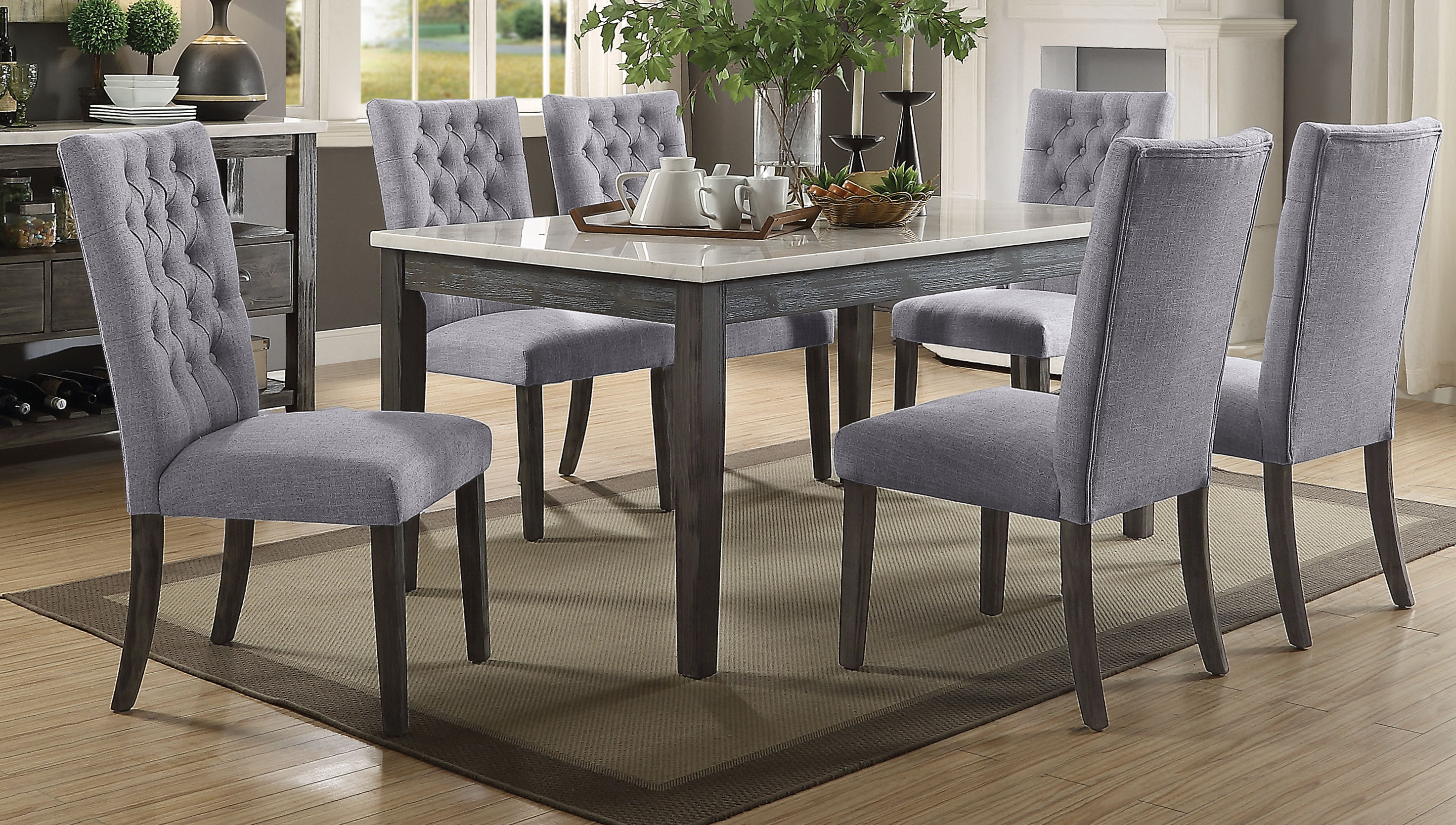 Red Barrel Studio® Jacxon 7 Piece Dining Table Set | Wayfair