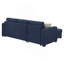 Section réversible bleu marine avec canapé-lit escamotable et chaise de rangement