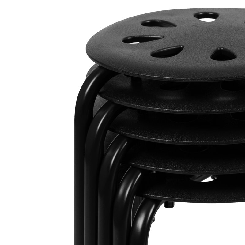 Kids 11.5'' Desk Or Activity Chair Stool, Black, Black