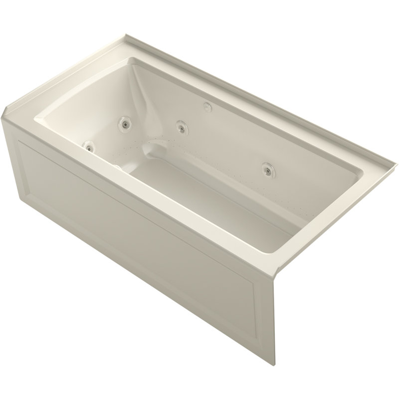 Archer 60" x 30" Integral Apron Whirlpool, Amande, Droite