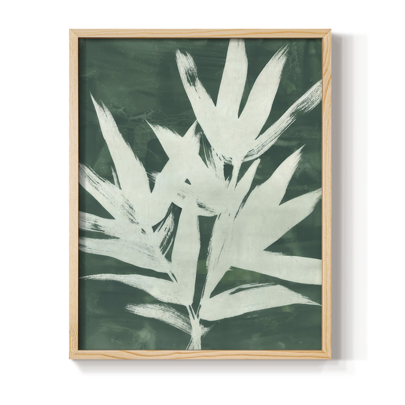 «Water Palm Fossil II», reproduction encadrée - bois massif, Naturel, H 11 po x l 9 po
