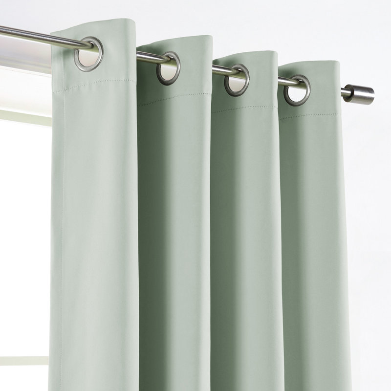 Schaeffer Solid Blackout Thermal Grommet Curtain Panels, 52" W x 96" L, Seagreen