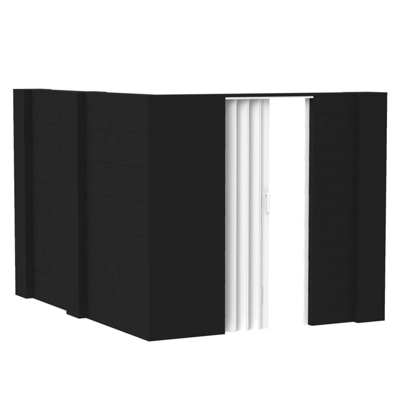 Ensemble mural en forme de L avec porte Everblock, H 84 po x l 120 po x P 96 po, Noir
