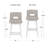 Villeneuve Wood Upholstered Key Back Adjustable Swivel Stool-1758003208