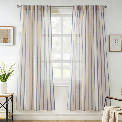Rideaux semi-transparents avec passe-tringle Farmhouse