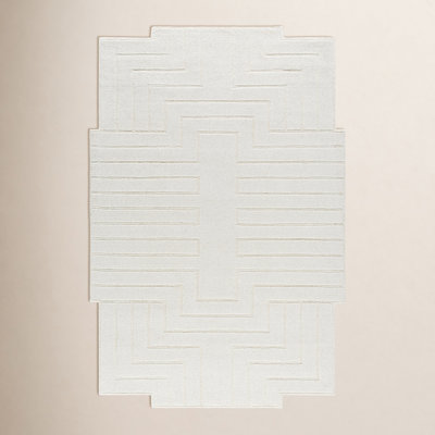 Loretto Hand-Loomed White Wool Rug