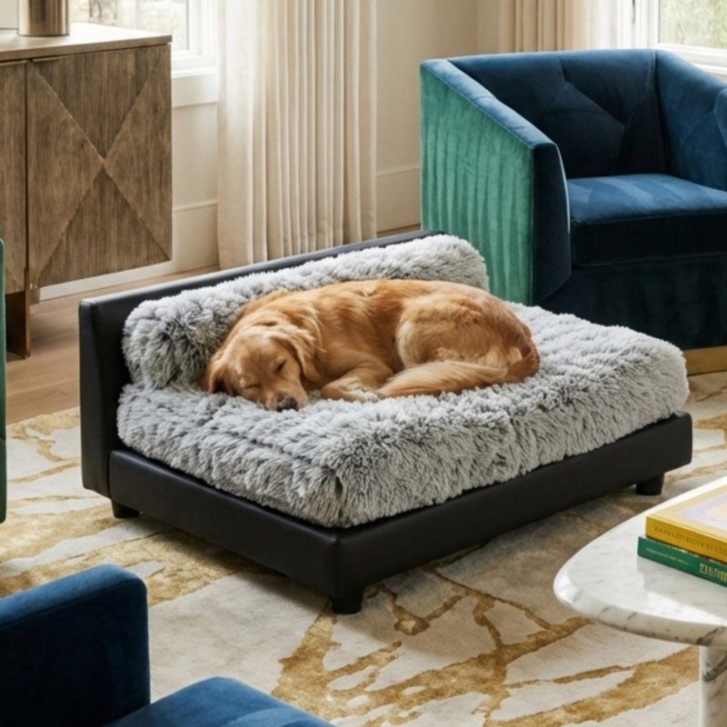 Canapé pour chien Soho, Grand (l 34 po x P 29 po x H 16 po), Ivoire