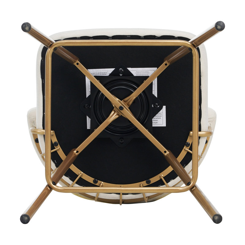 Tabouret de bar pivotant à hauteur de siège 26,25 po Finkelstein, Beige