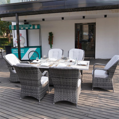 Wicker Patio Dining Set Table,