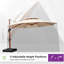 Parasol en porte-à-faux rond en bois 13 pi 13 pi, beige-91018040