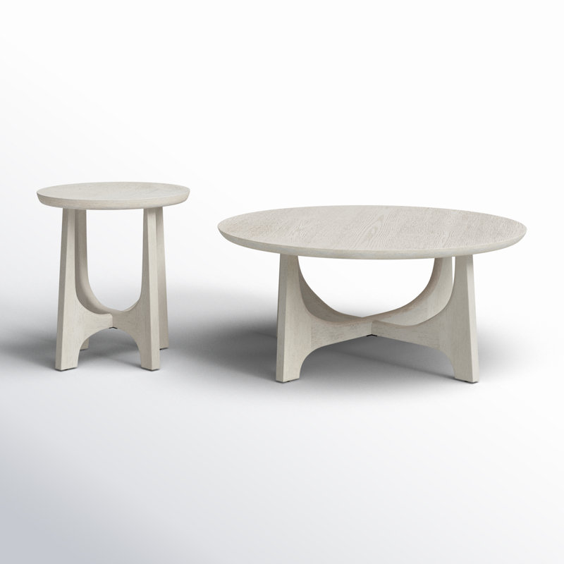 Ensemble de table de salon 2 pièces, Blanc délavé