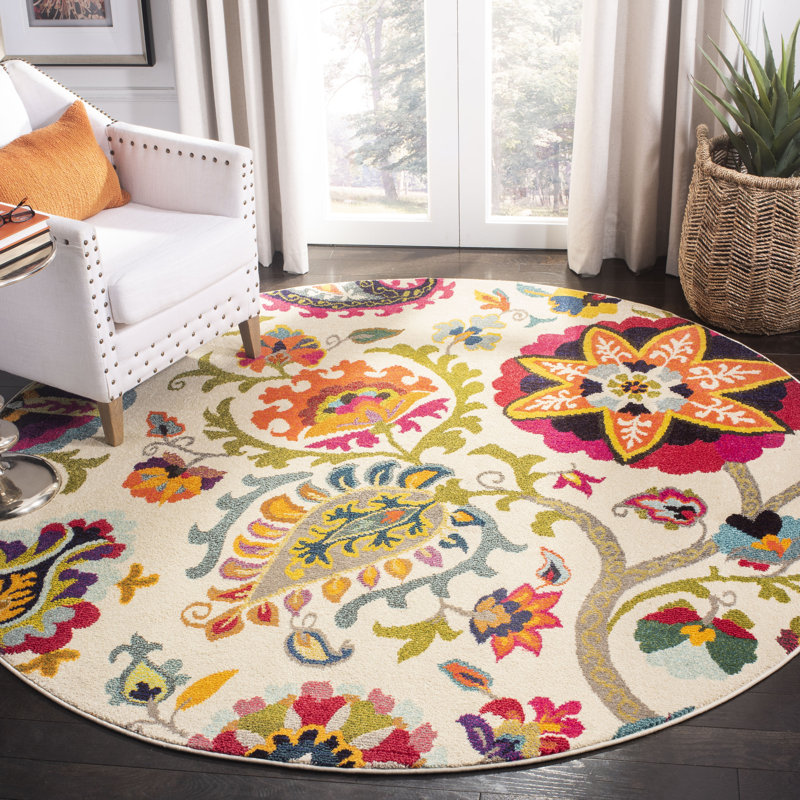 Tapis rose Bungalow Bungalow, Rond 6 pi 7 po