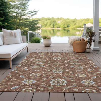 Tapis orange lavable intérieur / extérieur Irene 