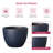 14 in. Medium Navy Blue Concrete Round Planter/ Pot (Upgraded Interior) with Drainage Holes-400536586-400536587