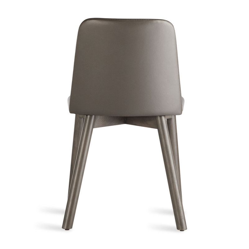 Chip Upholstered Dining Chair, Smoke, Slate Genuine Leather