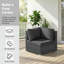 Fauteuil de coin de patio extérieur Maahika en résine tressée PE avec coussin-1700673038