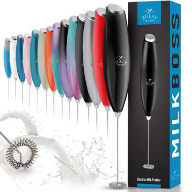 Zulay Rechargeable Travel Milk Frother with Single/Double Coils & Balloon  Whisk