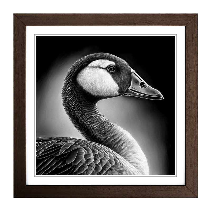 Goose Drawing - Framed Print, Walnut