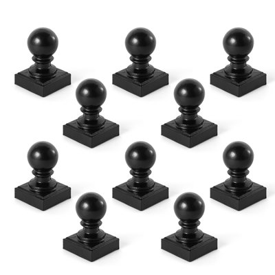 Heavy Duty Steel Ball Top Post Cap, Metal Fence Post Cap for 2" x 2" Square Posts, Decorative & Rust-Resistant Outdoor Garden Fence Cap, Fencing Border Accessories, Pack of 10