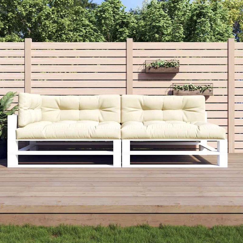 Pallet Cushion Set of 5 Cream 100 Percent Polyester Extra Thick Outdoor Seating Cushions, Cream