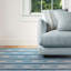 Tapis bleu en laine à boutons crocheté à la main-96606443