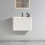 Meuble-lavabo rayé blanc doux 24 po avec lavabo en céramique, meuble-lavabo mural flottant pour salle de bain moderne, lavabo une pièce sans drain, pré-assemblé