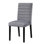Chaises rembourrées en velours gris 2 pièces pour salle à manger, structure en bois noir, 2 pièces d'appoint au look naturel, velours, finition décontractée