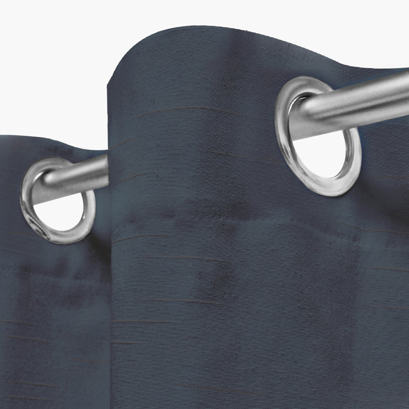 Paire de rideaux semi-transparents avec œillets Liptak, L 52 po x L 84 po, Bleu marine Virginie
