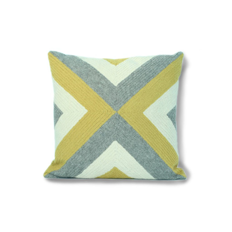 Grinda Square Pillow Cover and Insert, Citrus/Gray