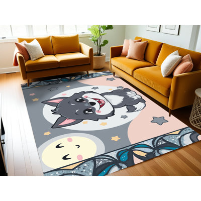 The Holiday Aisle® Washable Halloween Fall Season Holiday Rug