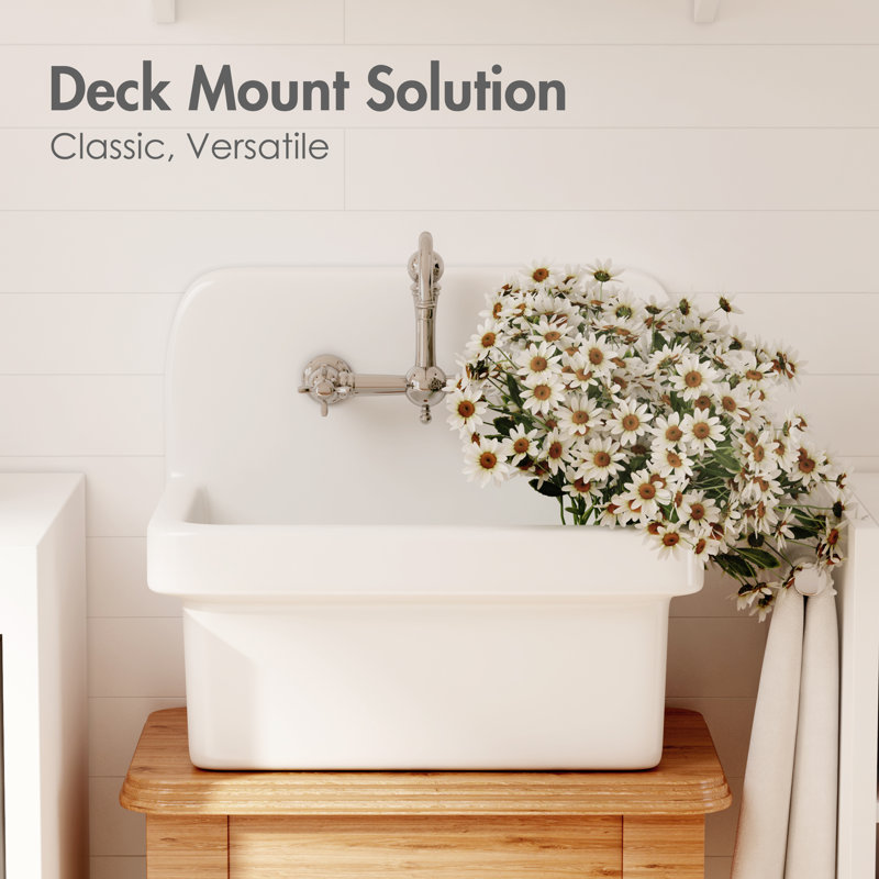 Eridanus Mason 15 Gal. Wall Mount Laundry Utility Sink - Crisp White