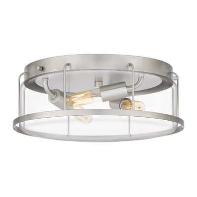 Rhett 3-Light Brushed Nickel Flush Mount -  Illumina Direct, ASH30879J1