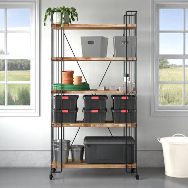 Heavy Duty 5 Sliding Shelf Cabinet - 20-1/2W x 12-1/2D x 21H, w/Triple  Track Slides