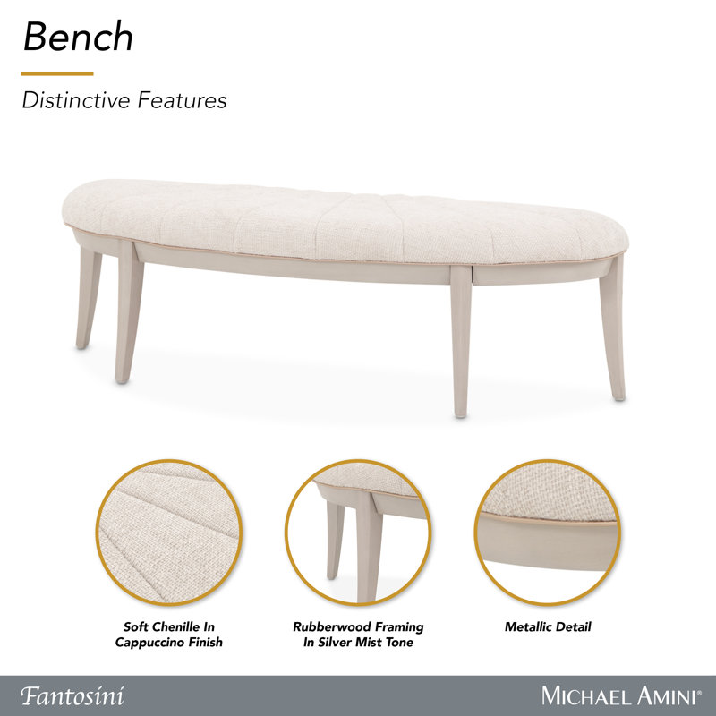 Fantosini Bed Bench - Silver Mist
