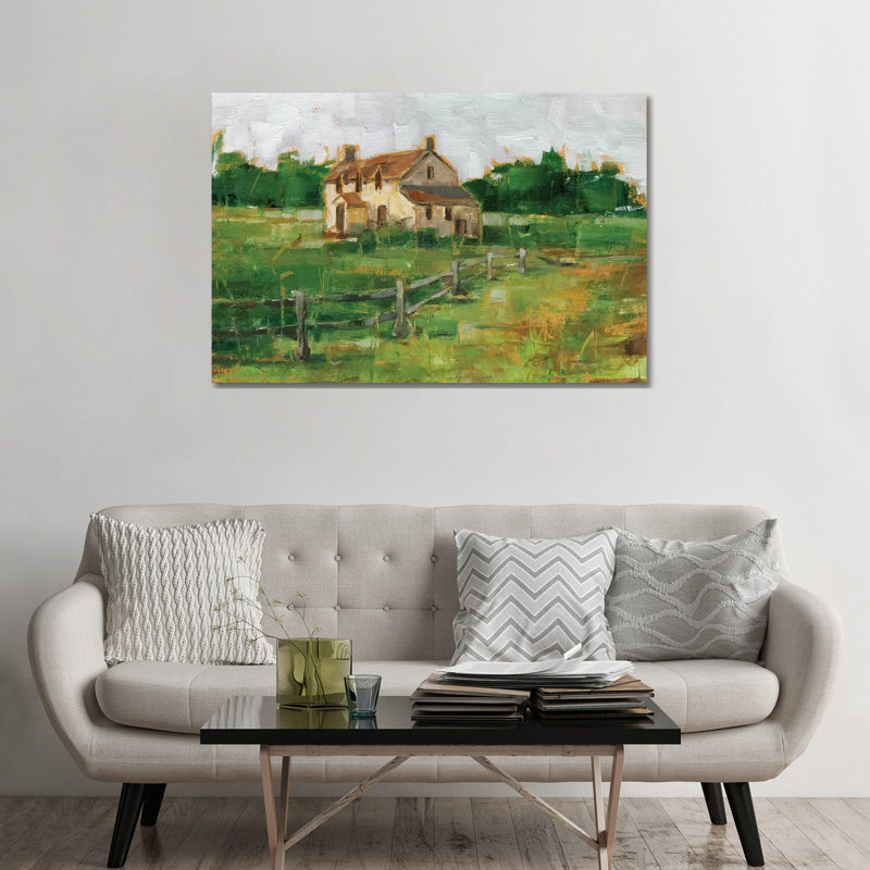 " Countryside Home II " by Ethan Harper, 32'' H x 48'' W x 1.5'' D, No Matte, Wrapped Canvas