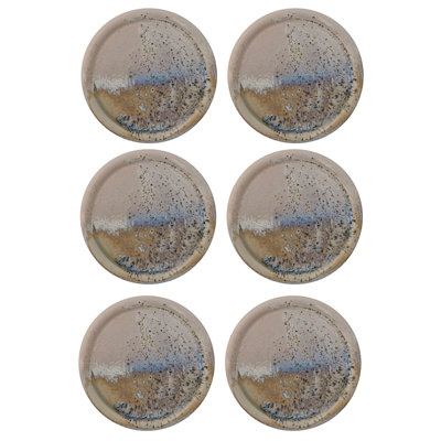 Stoneware Plates With Wide Rim, Reactive Glaze