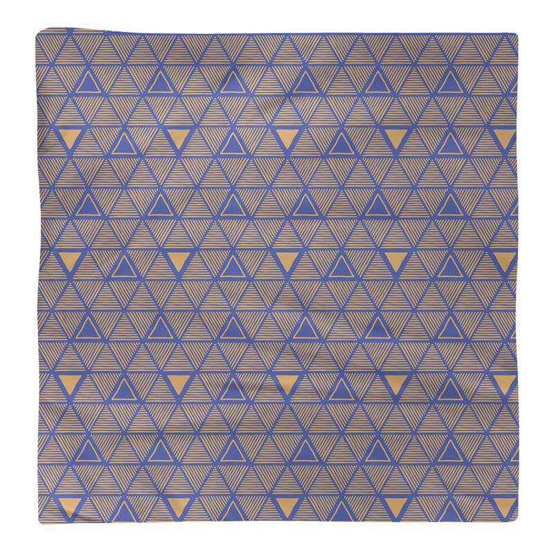 Jordao Cotton Abstract Square Napkin, Blue/Orange, 0.1" H x 10" W x 10" D