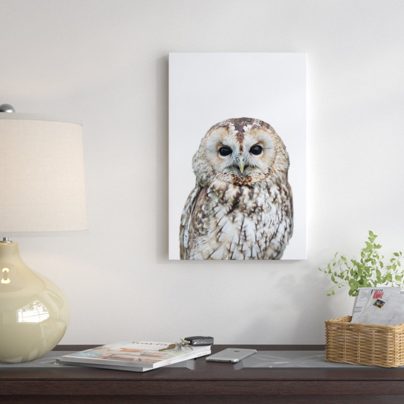 « hibou », impression sur toile, H 26 po x l 18 po x P 1,5 po, Toile tendue, Pas de tapis