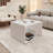 White Side Table in Melamine with Open Storage