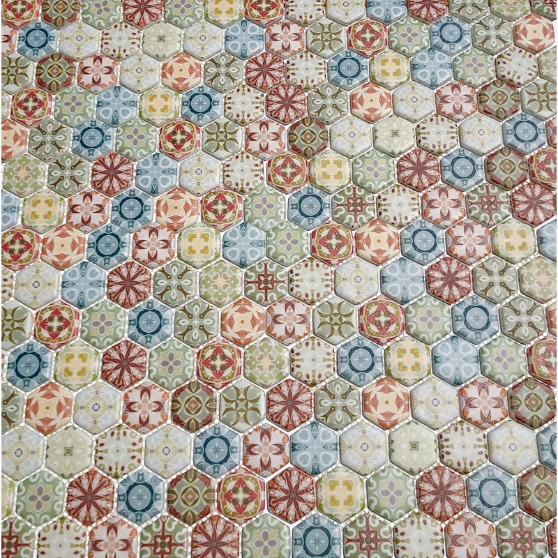 1.5" x 1.5" Glass Honeycomb Mosaic Tile