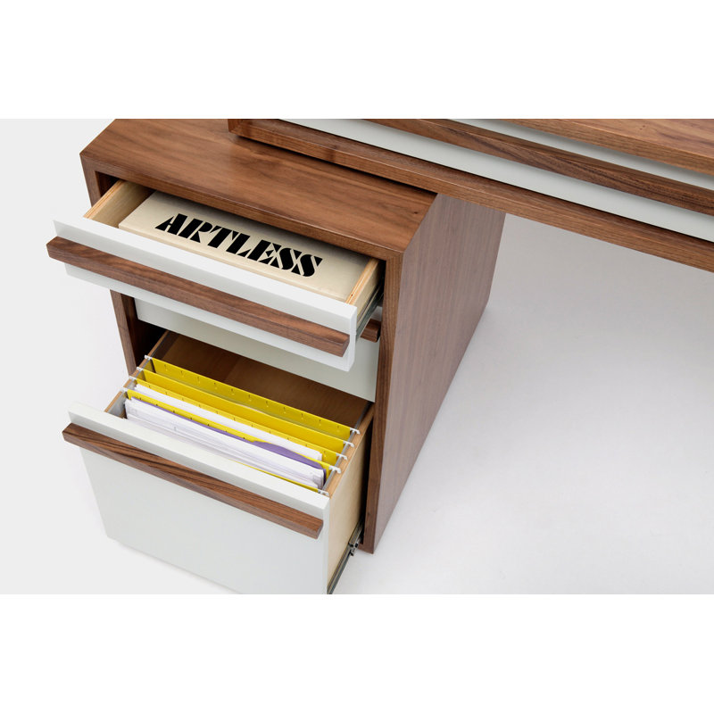 Writing Desk, Dark Brown/White