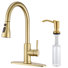 Single Handle Pull Down Sprayer Kitchen Faucet With Soap Dispenser Kitchen Sink Accessory Combo