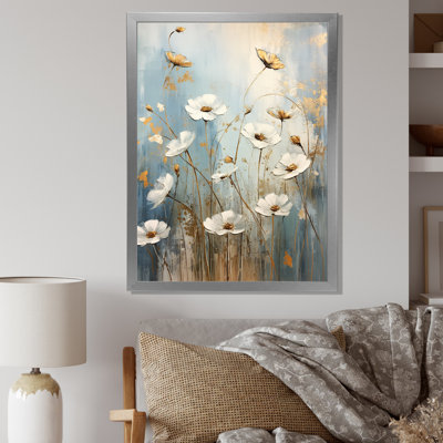 «Beige Wildflowers Garden Whispers I», reproduction sur toile