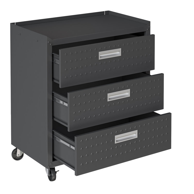 Rolling Garage Cabinet In Charcoal Gray, Charcoal Gray